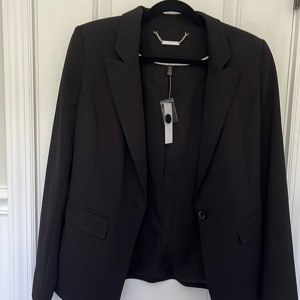 White House Black Market Belted Soft Black Blazer Brand new. Size 10.